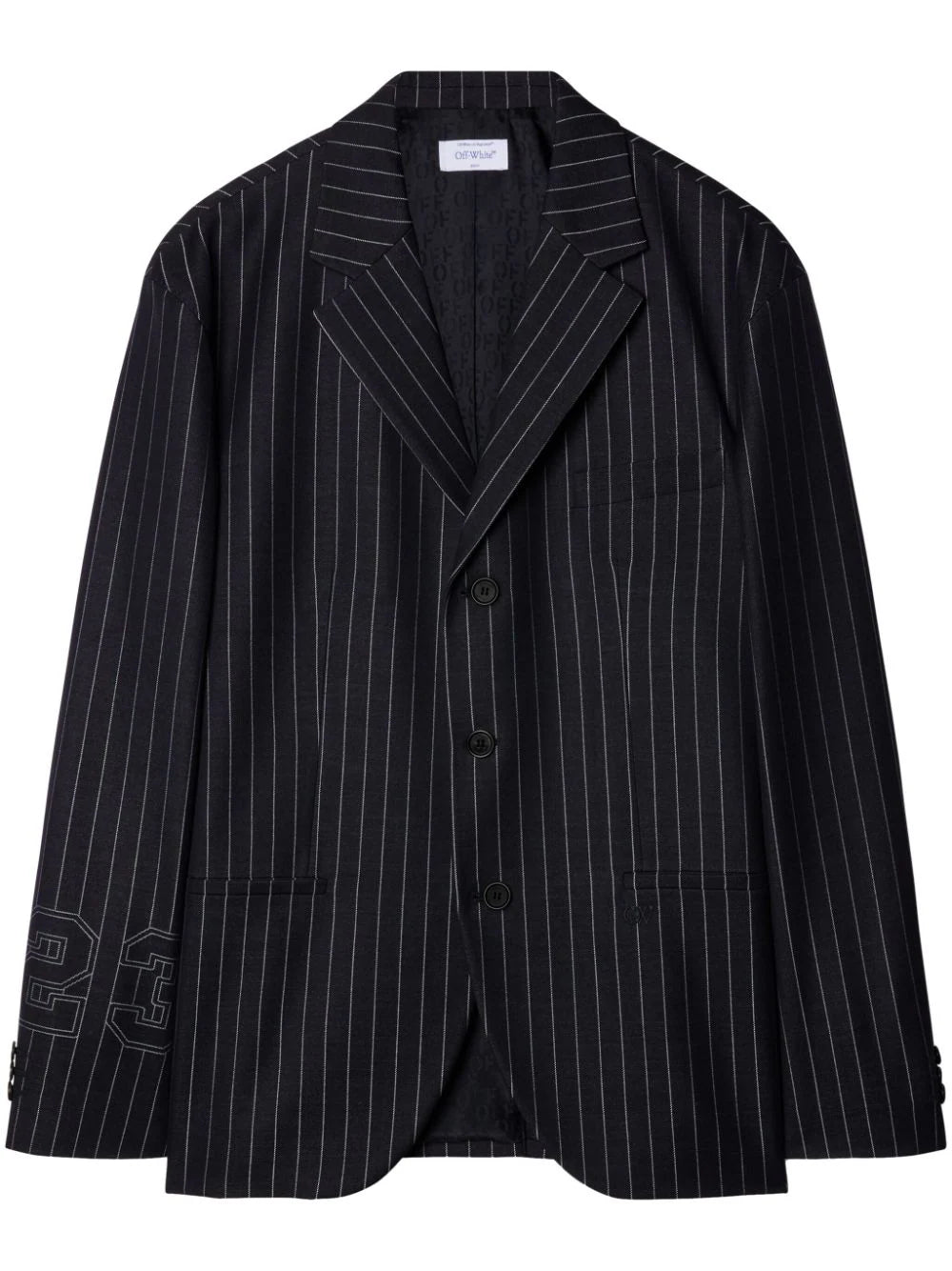 23-Print Pinstriped Blazer