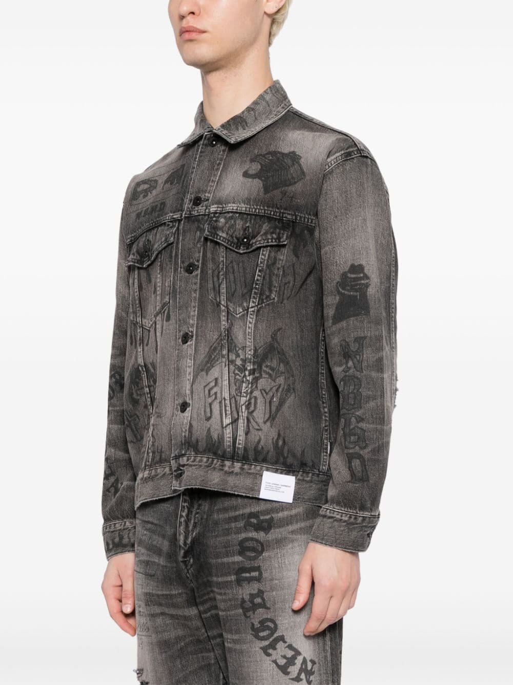 Type-3 Graphic-Print Denim Jacket