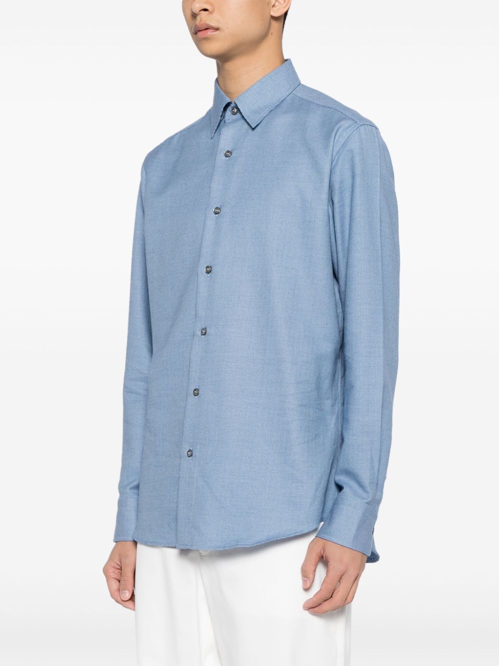 Long-Sleeve Cotton-Cashmere Shirt