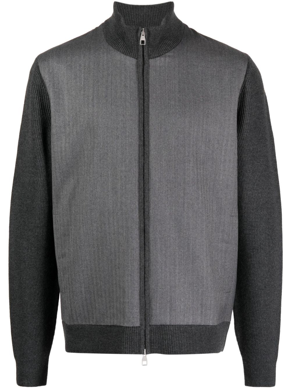 Panelled Zip-Up Cardigan