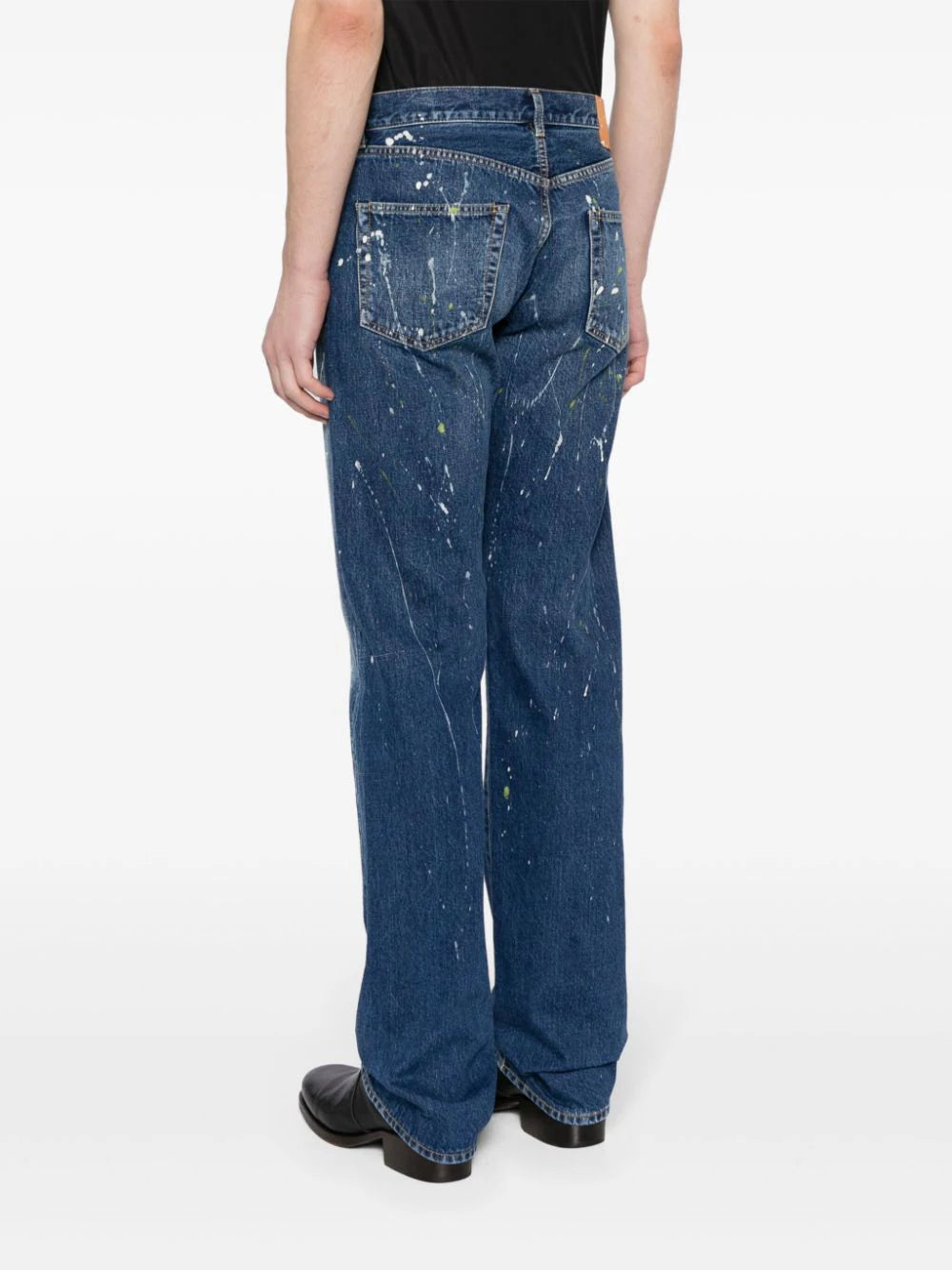 Paint-Splatter Straight-Leg Jeans