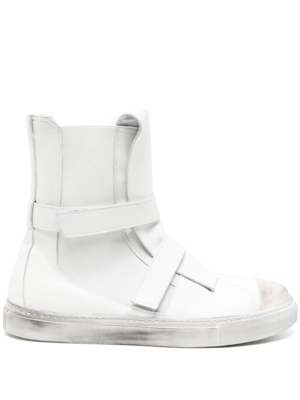 Touch-Strap High-Top Leather Sneakers