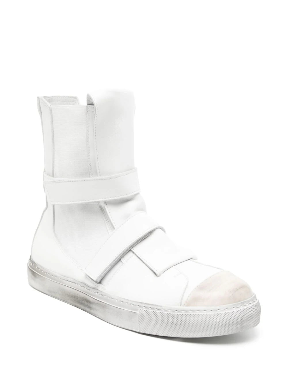 Touch-Strap High-Top Leather Sneakers