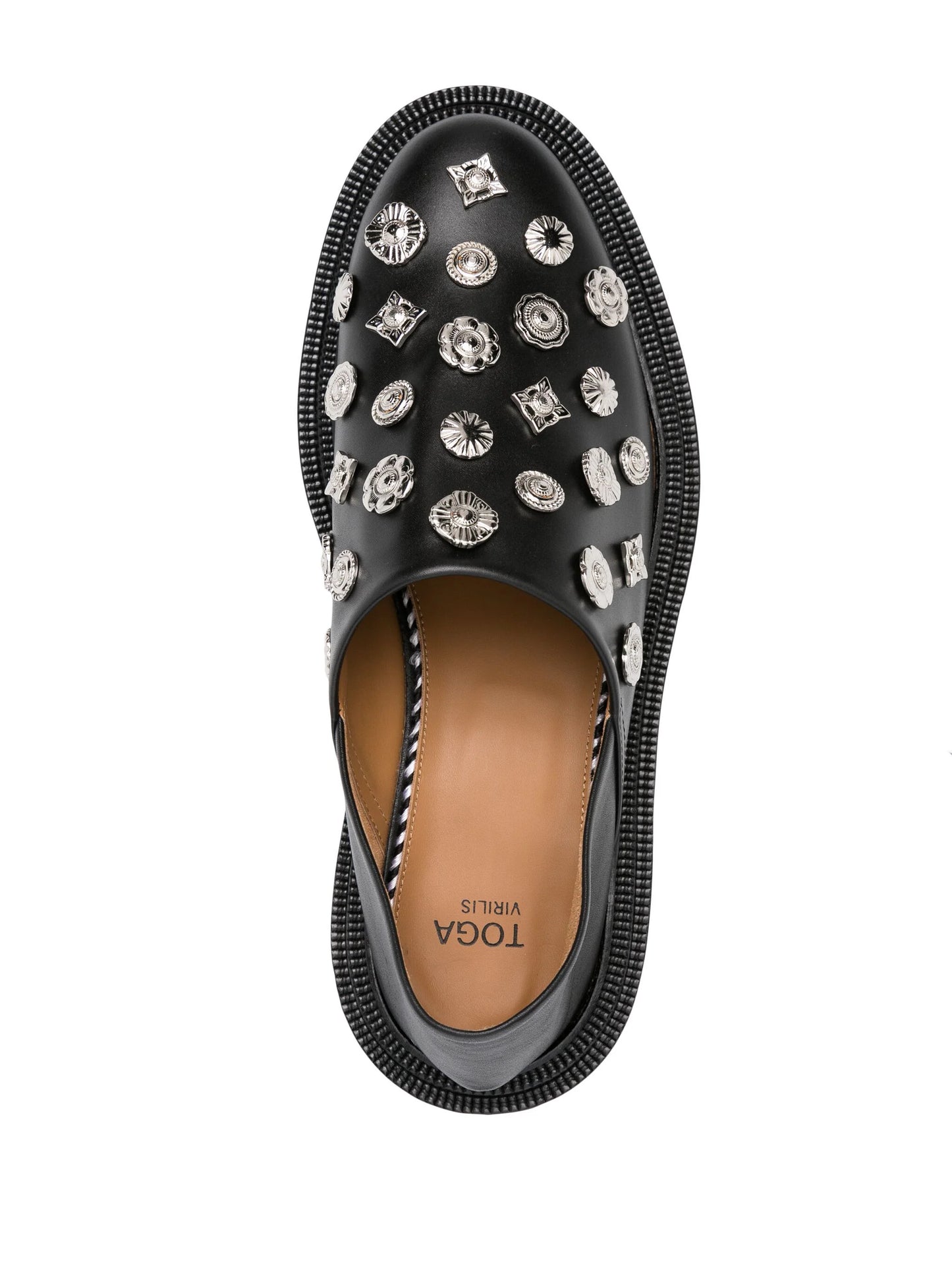 Stud-Embellished Leather Loafers