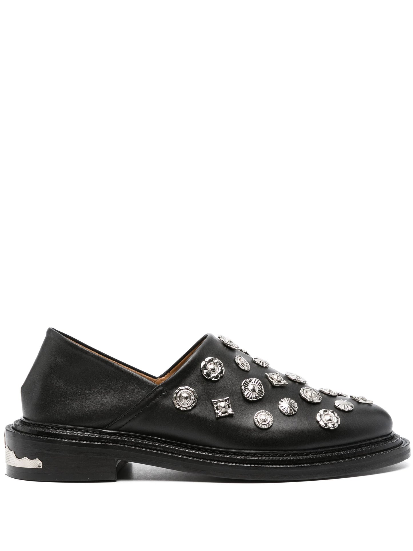 Stud-Embellished Leather Loafers