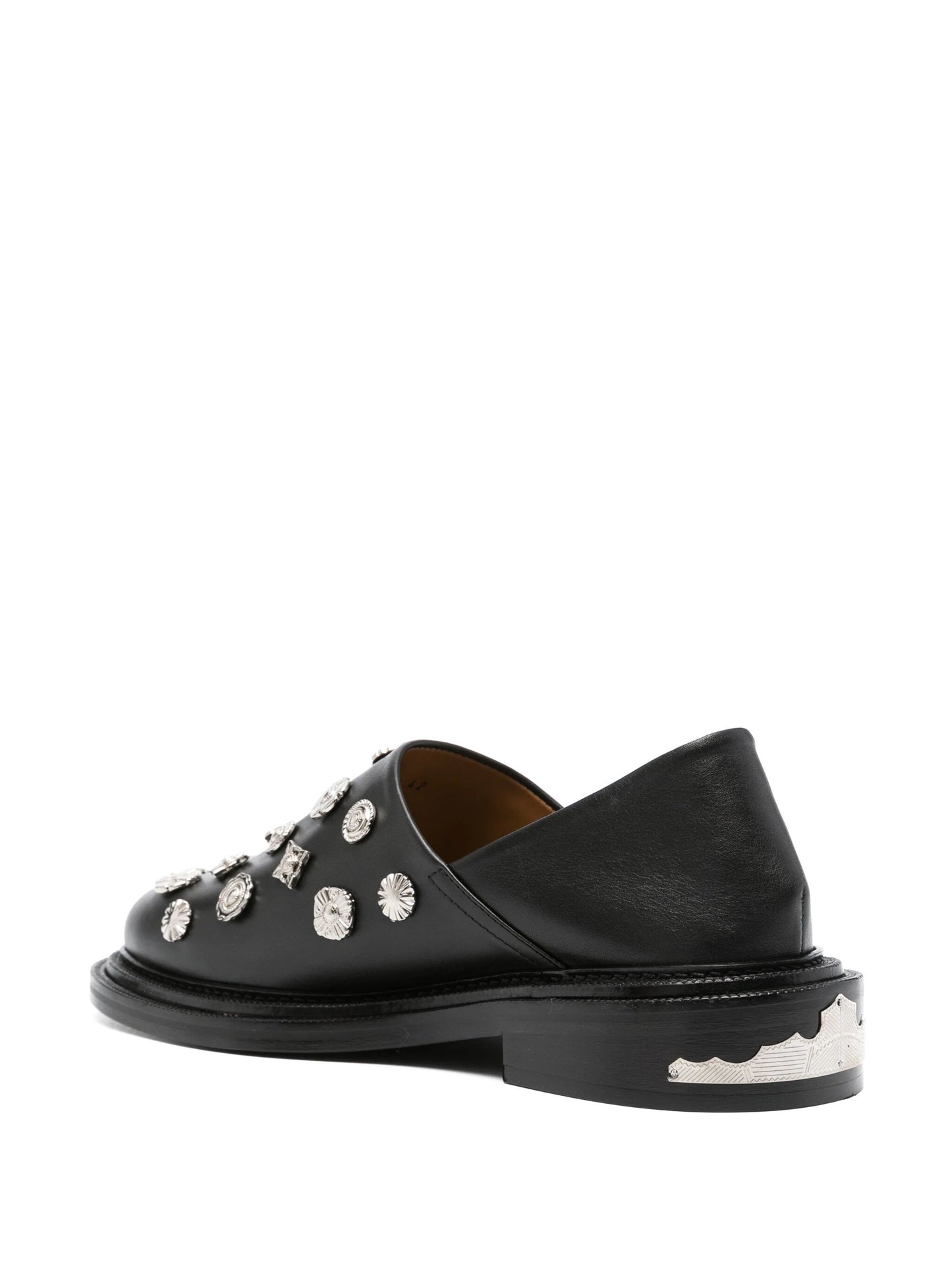 Stud-Embellished Leather Loafers