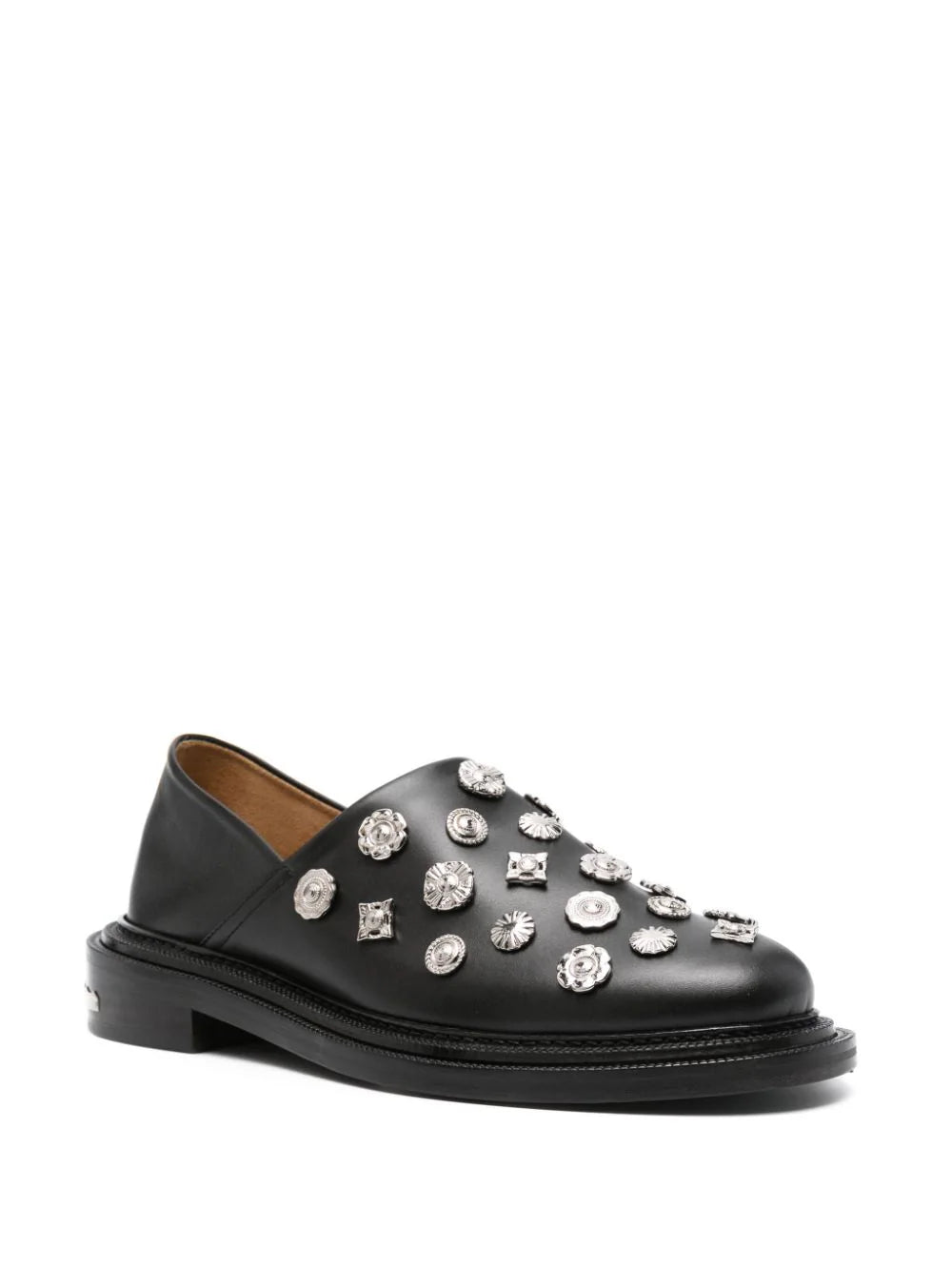 Stud-Embellished Leather Loafers