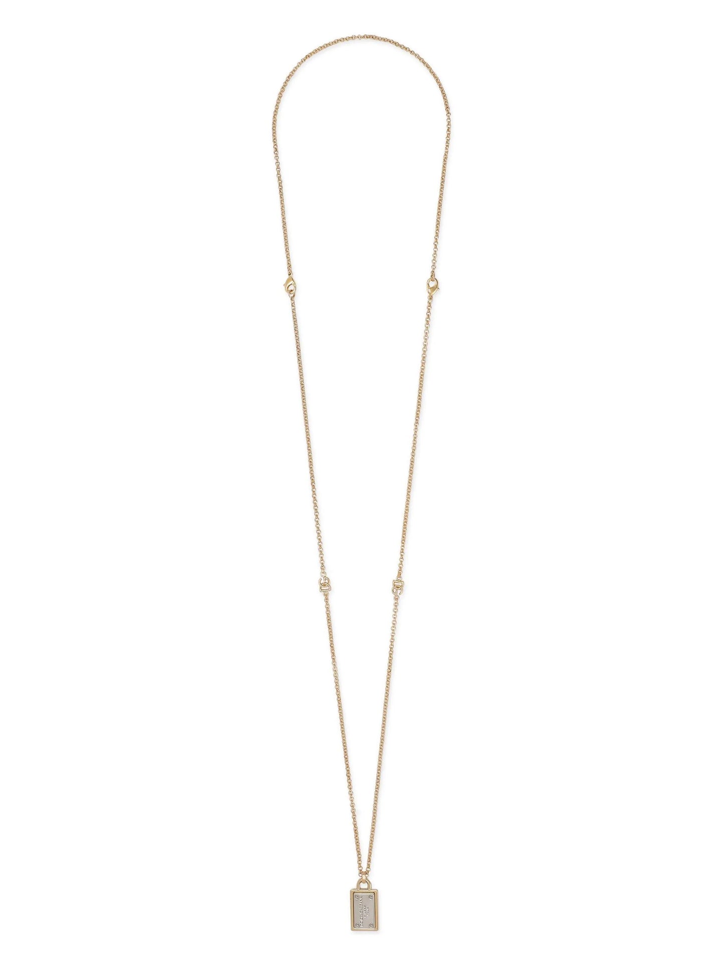 Logo-Engraved Mixed-Metal Necklace