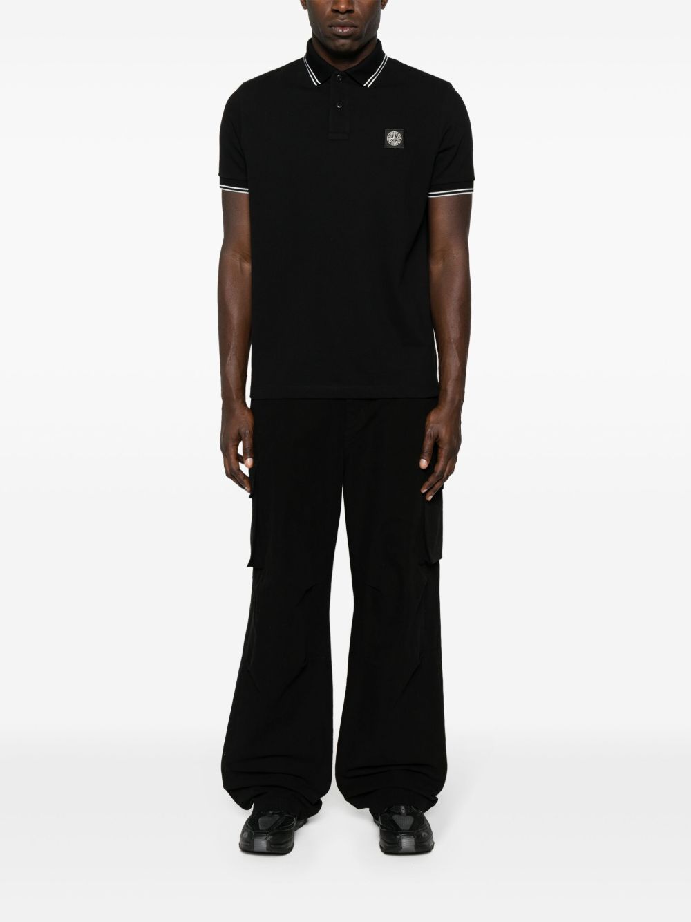 logo-patch polo shirt
