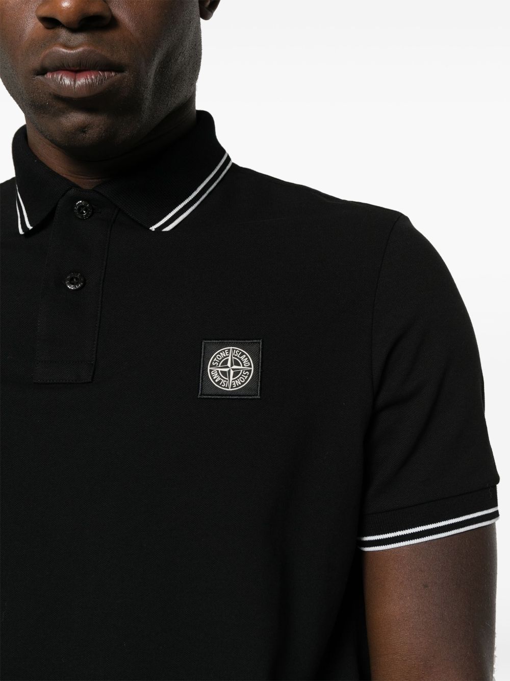 logo-patch polo shirt
