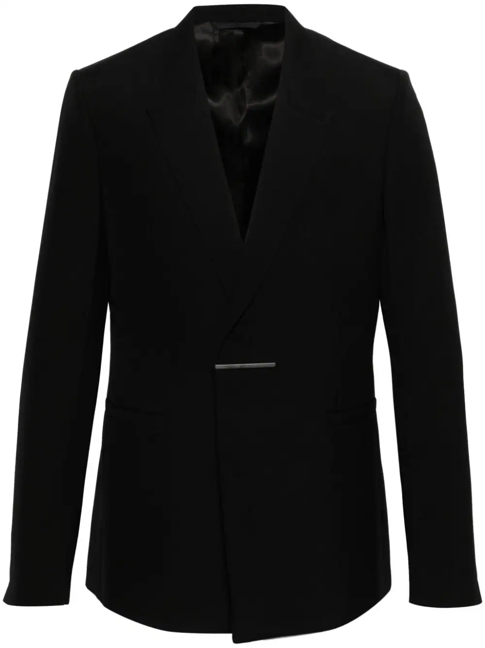 Logo-Plaque Wool Blazer