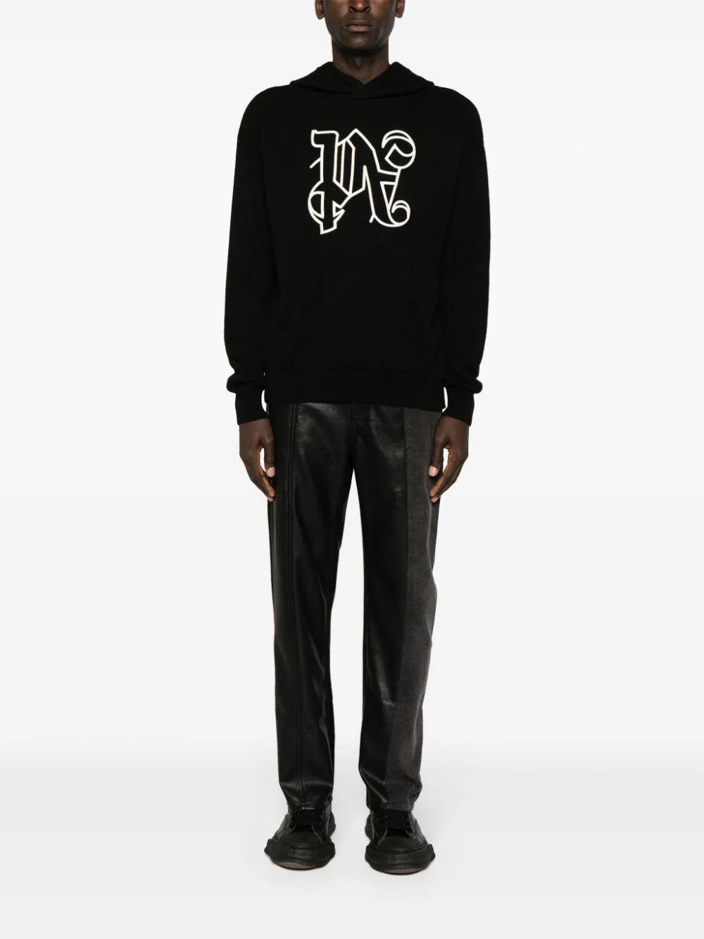 Monogram-Embroidered Knitted Hoodie