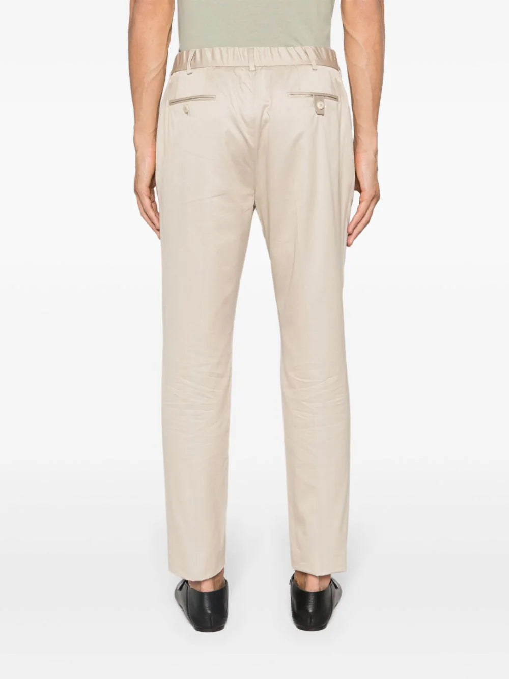 Slim-Fit Cotton Tailored Trousers