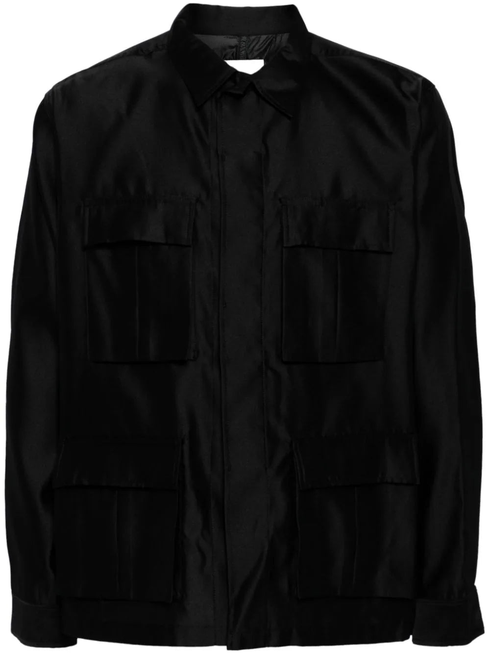 Long-Sleeves Satin Shirt