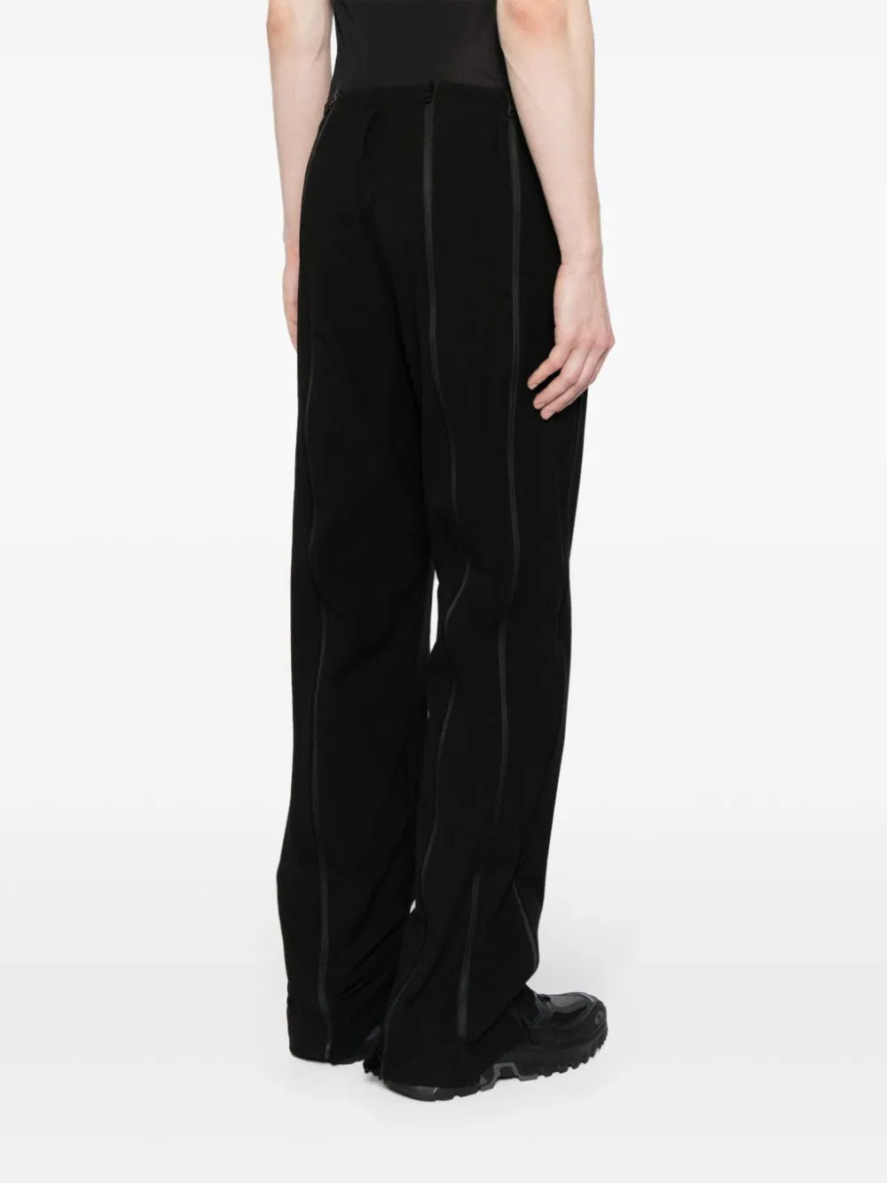 Zip-Up Cotton-Blend Trousers