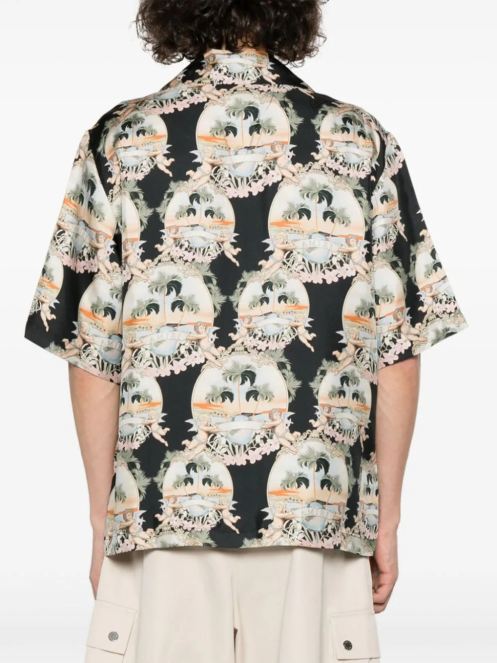 Angels Landscape-Print Bowling Shirt