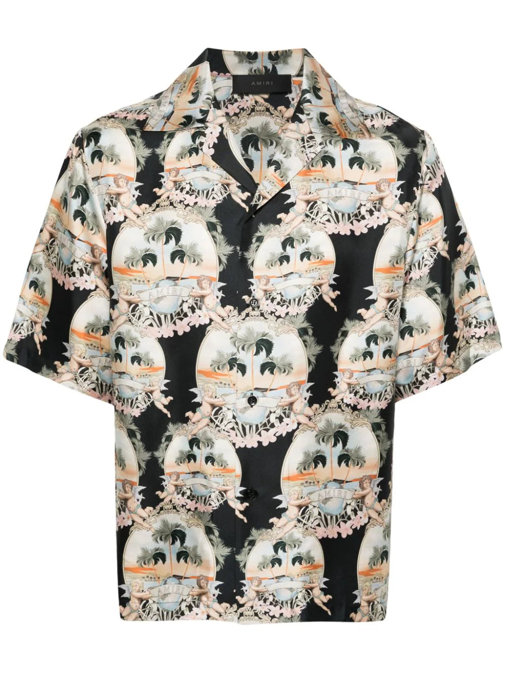 Angels Landscape-Print Bowling Shirt