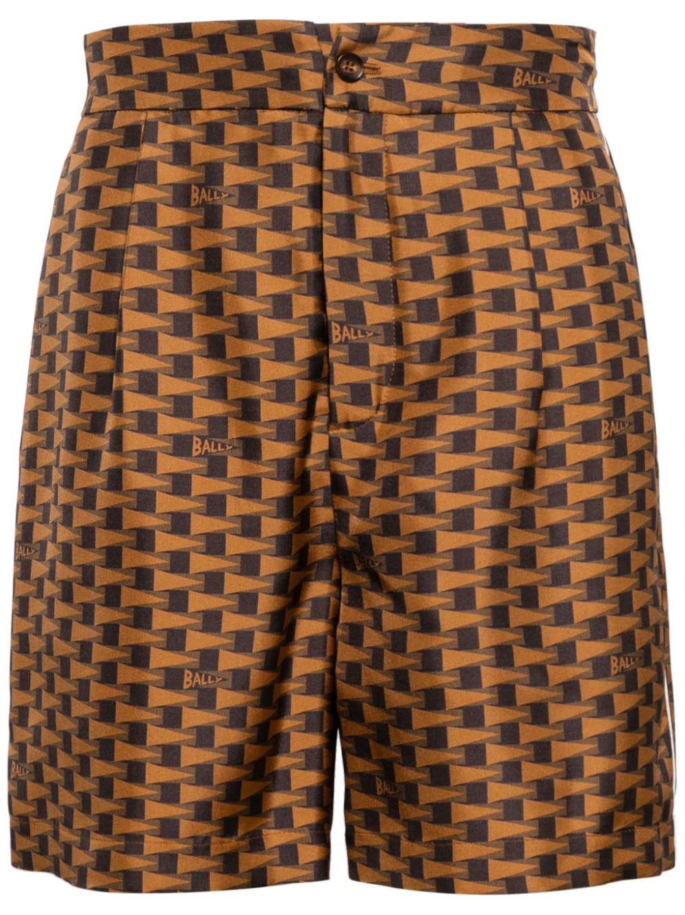 Pennant-Print Silk Shorts