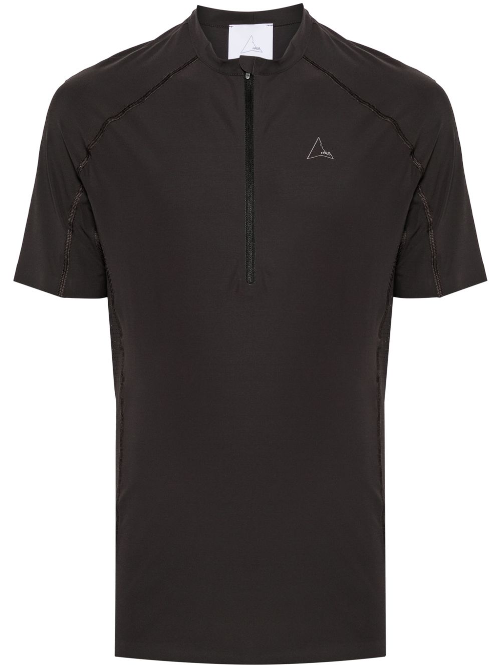 Logo-Print Zip-Up T-Shirt