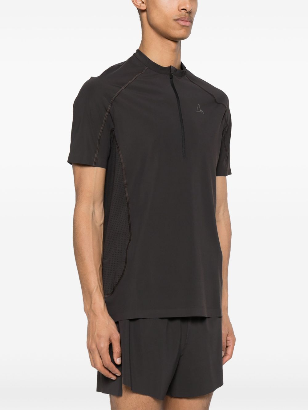 Logo-Print Zip-Up T-Shirt