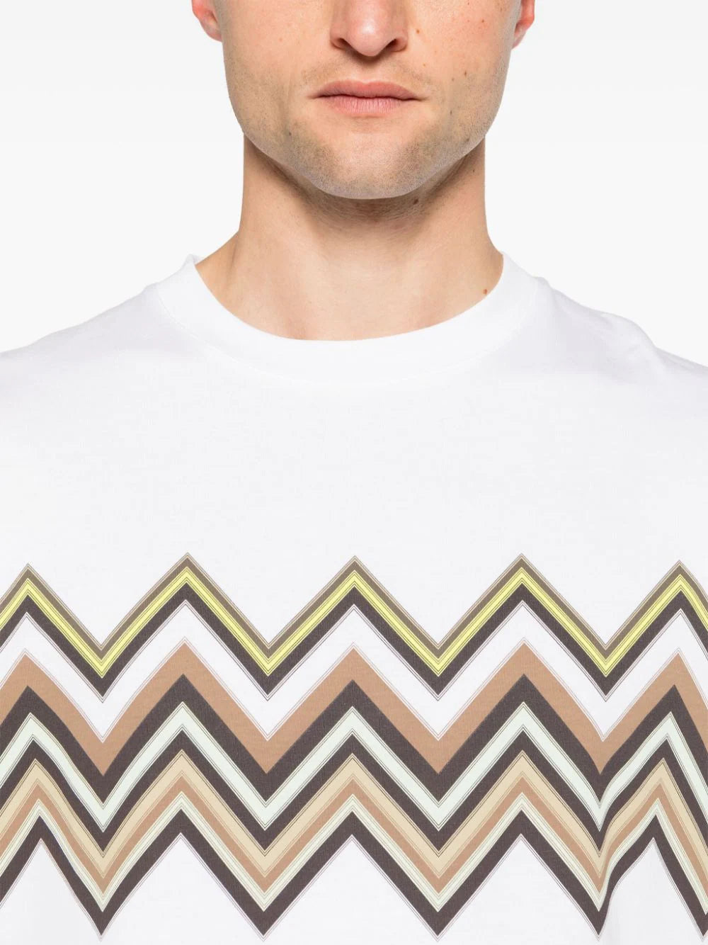 Zigzag-Print Cotton T-Shirt