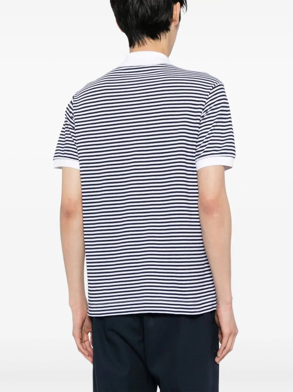 Logo-Applique Striped Cotton Polo