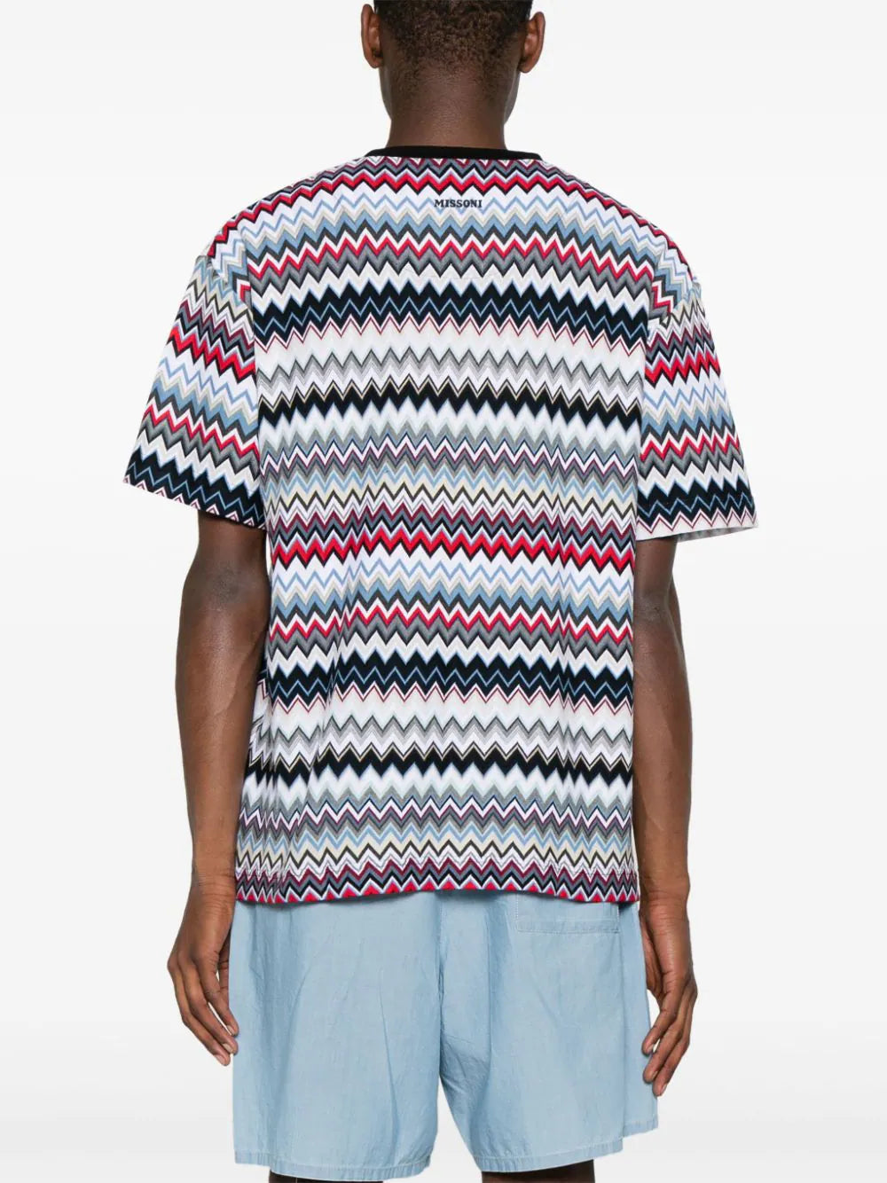 Zigzag-Woven Cotton T-Shirt