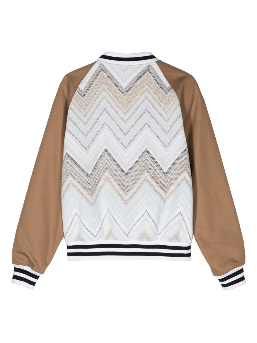 Chevron-Jacquard Towelly Bomber Jacket