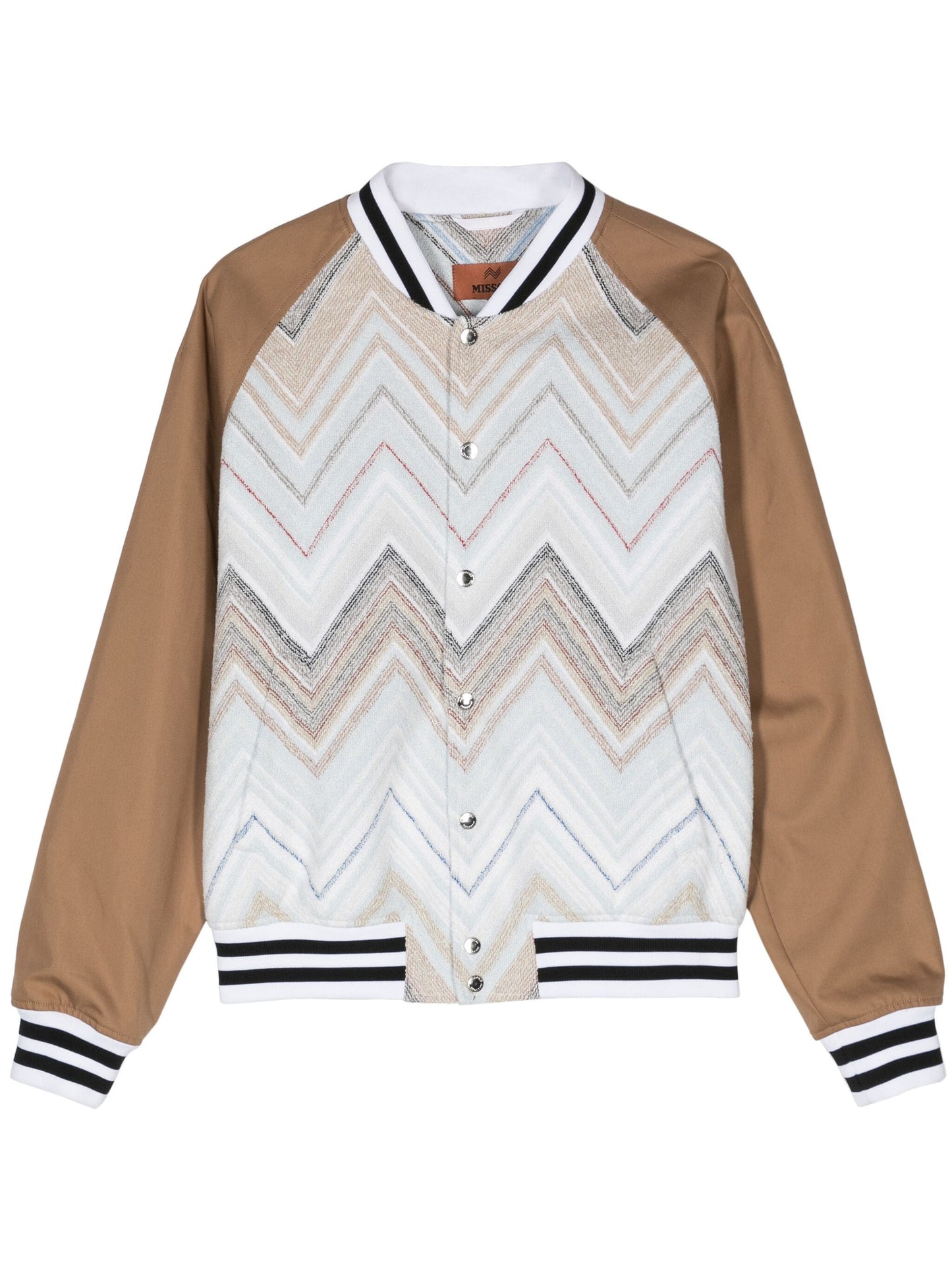 Chevron-Jacquard Towelly Bomber Jacket