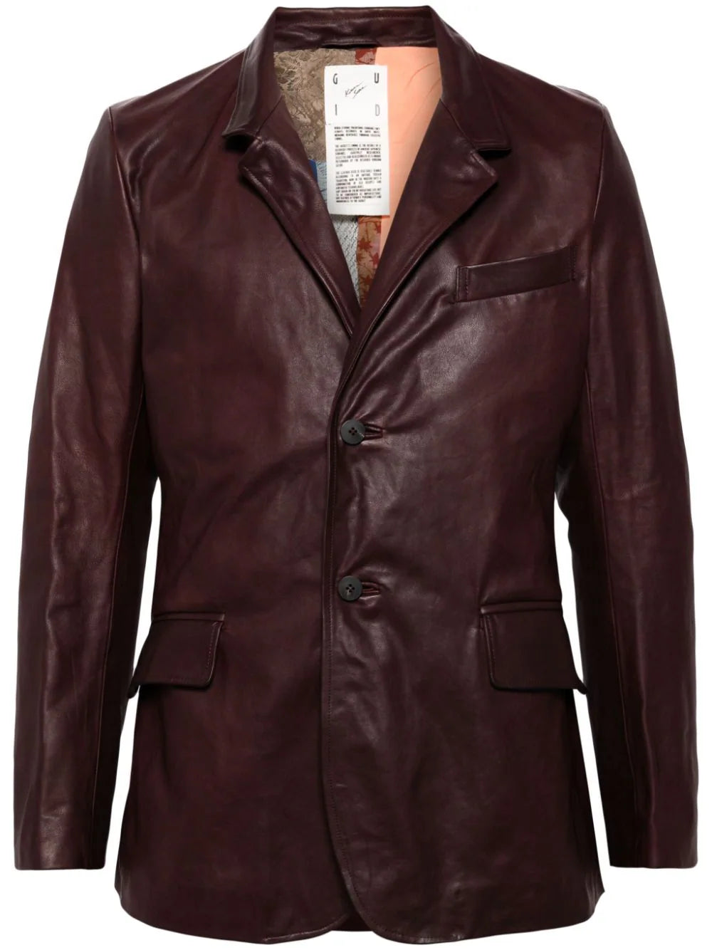 Single-Breasted Leather Blazer