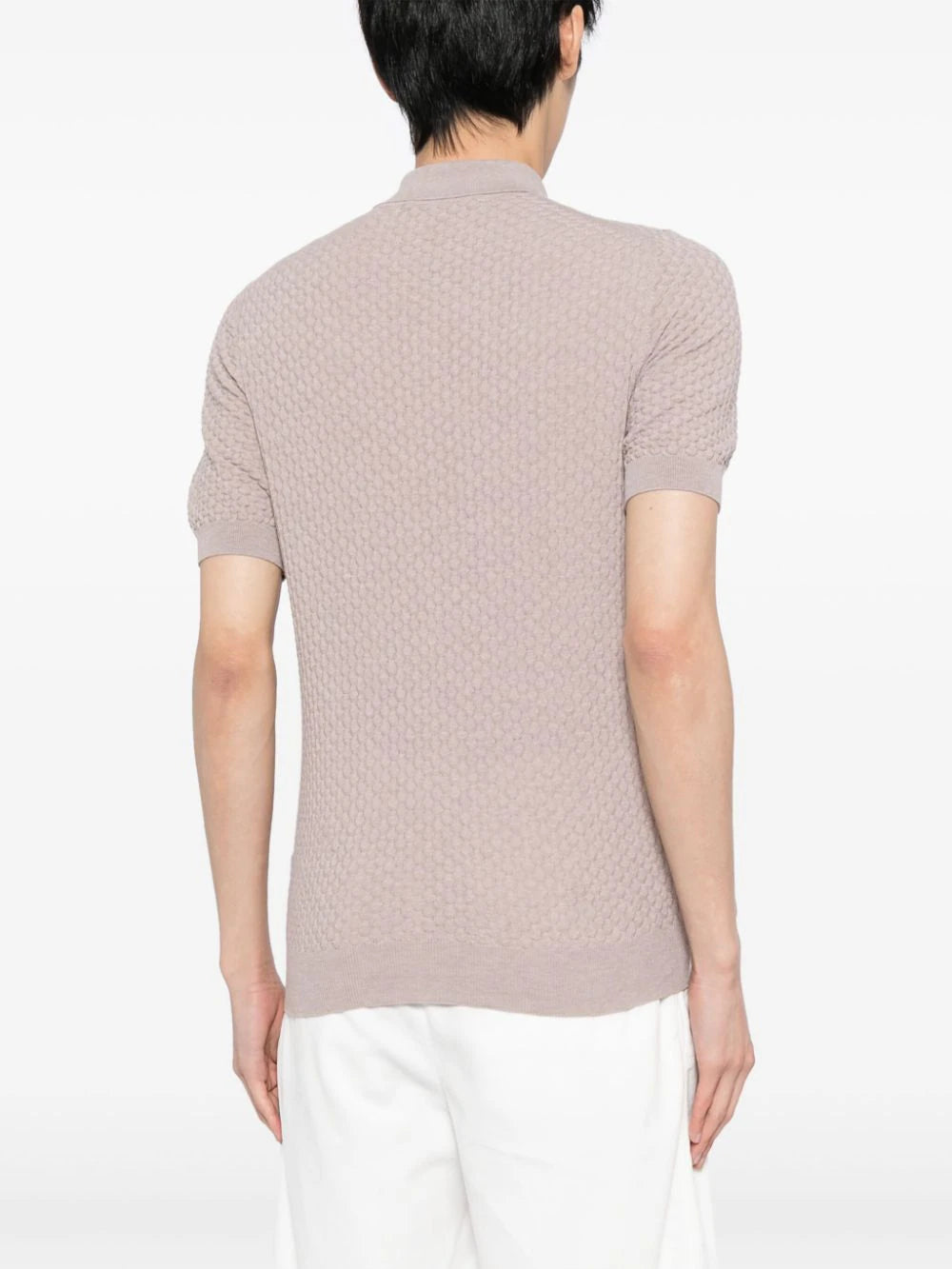 Textured-Finish Cotton Polo Shirt