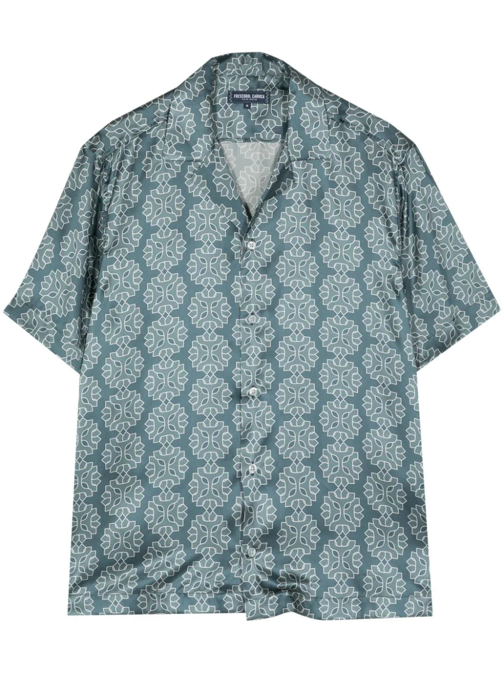 Roberto Medalhao-Print Silk Shirt