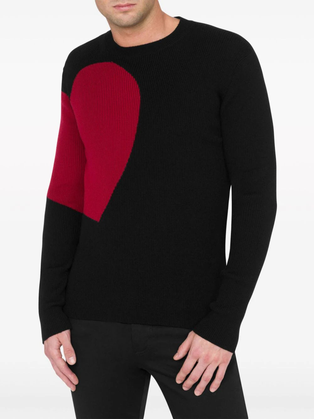 Heart-Intarsia Virgin-Wool Jumper