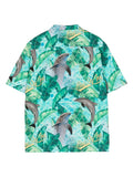 Dolphin-Print Cotton Shirt
