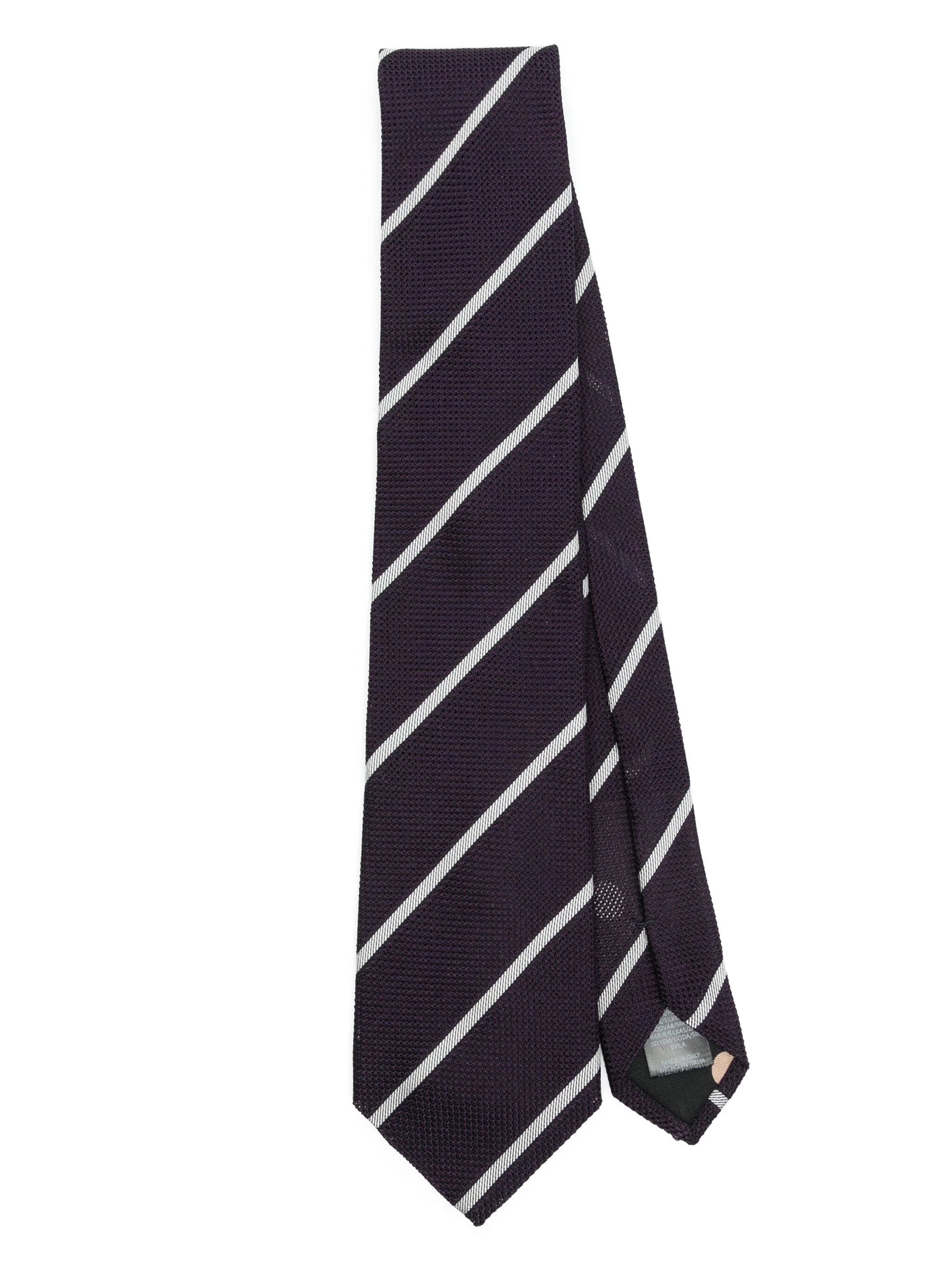 Diagonal Stripe Silk Necktie