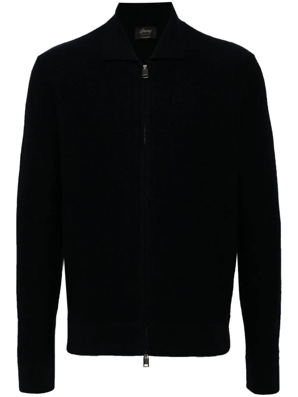 Ribbed Cashmere Zip-Front Sweater