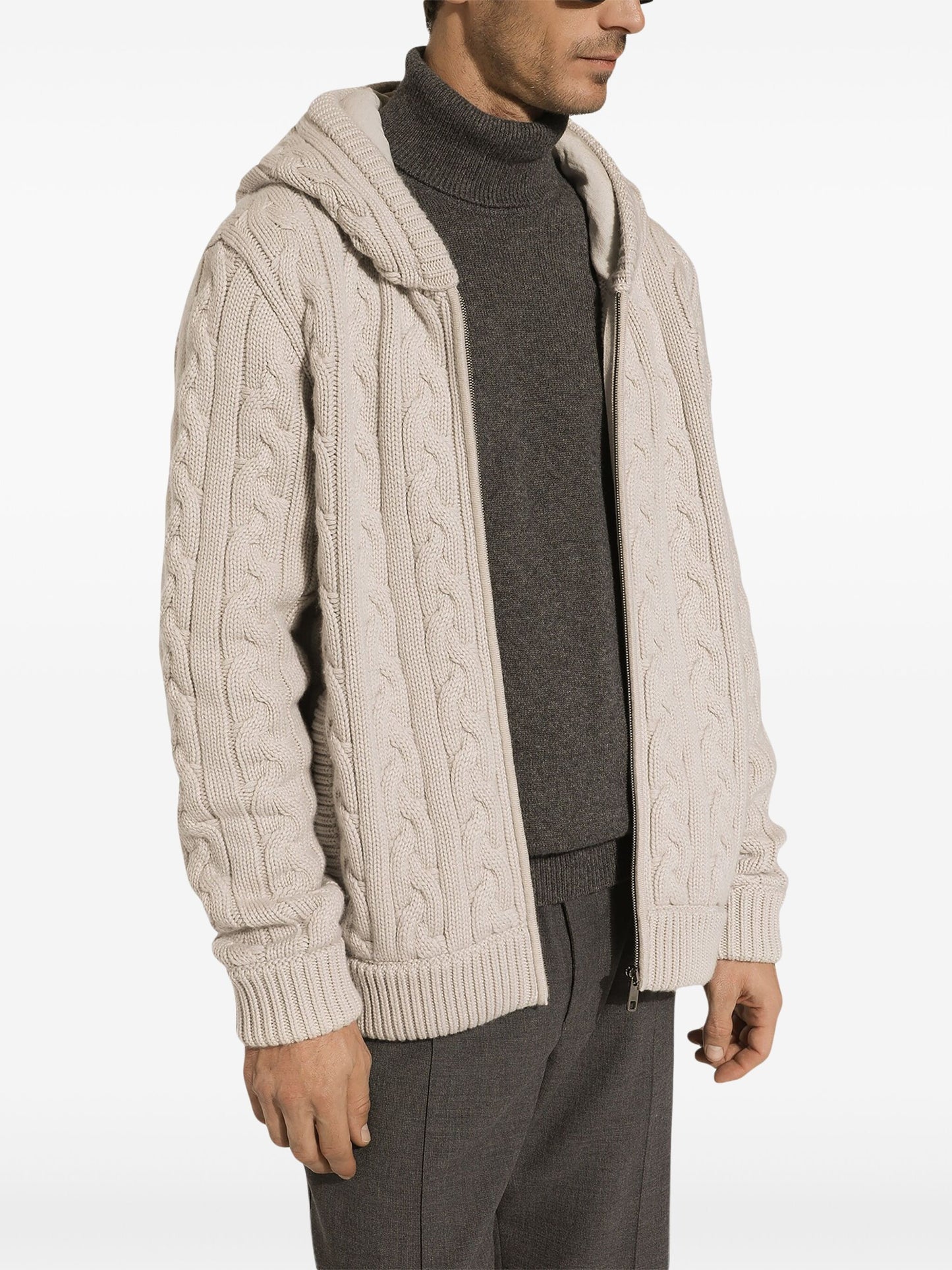 Cable-Knit Hoodie