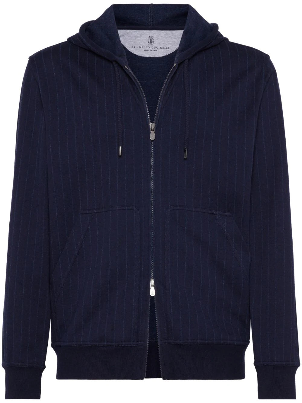 Pinstriped Zip-Up Hoodie