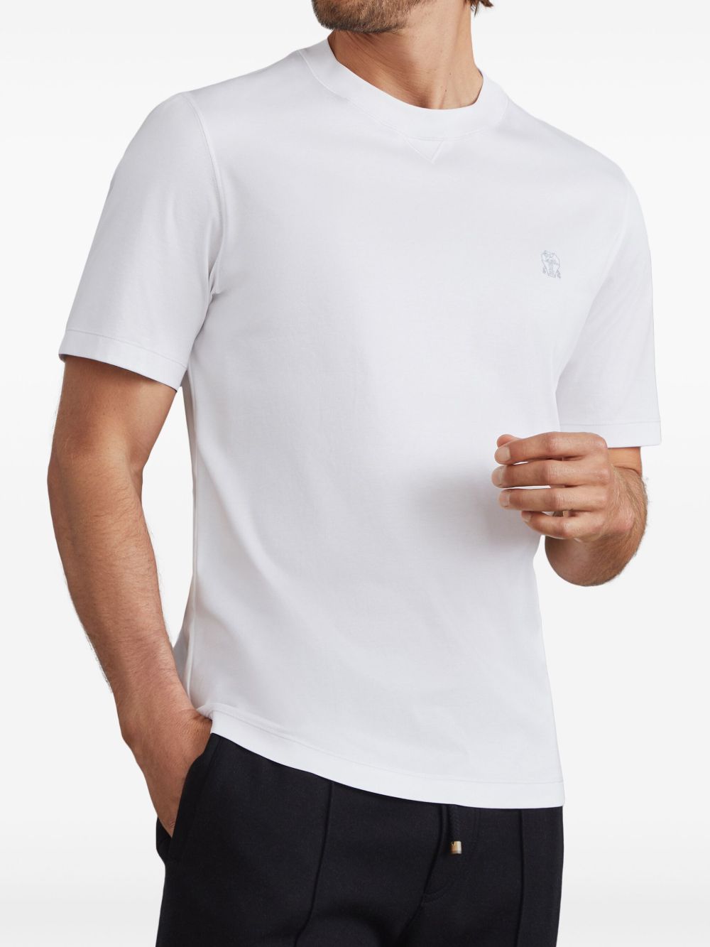 logo-embroidered crew-neck T-shirt