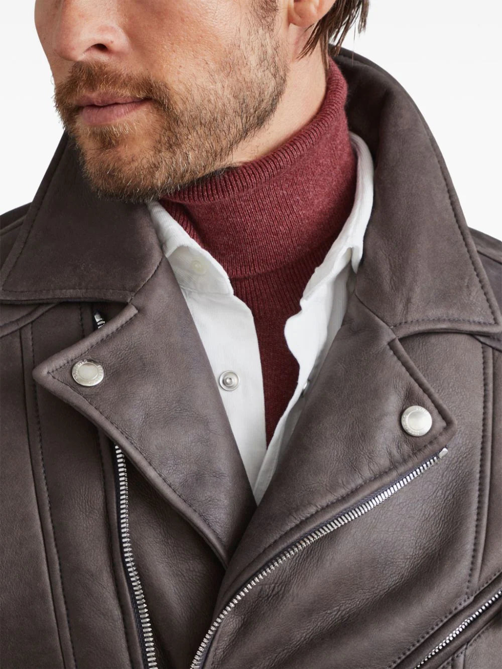 Shearling-Lined Leather Jacket