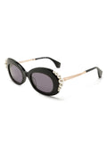 Pearl-Detailing Oval-Frame Sunglasses