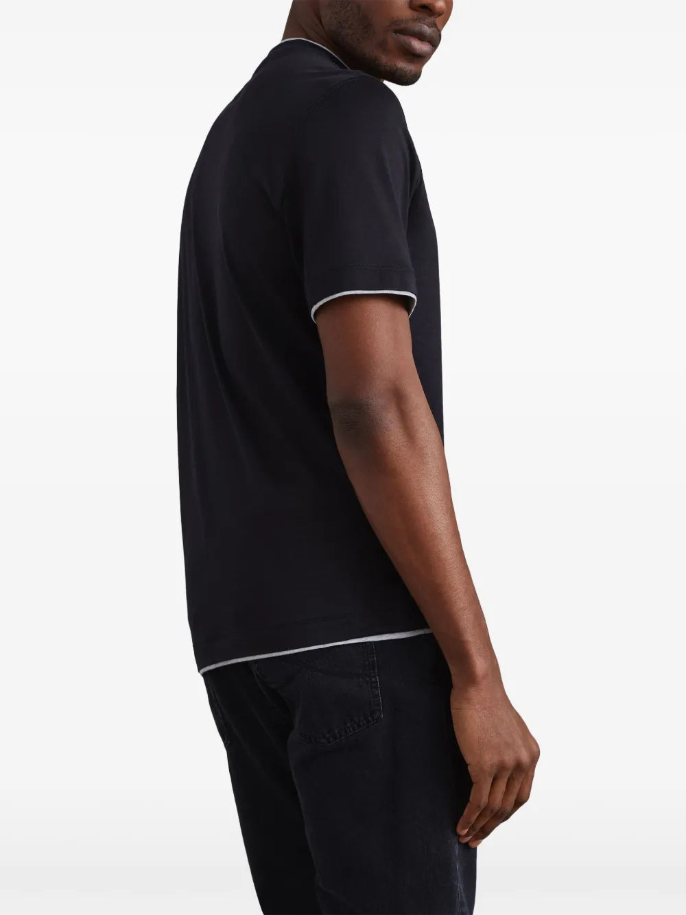 contrasting-trim jersey T-shirt