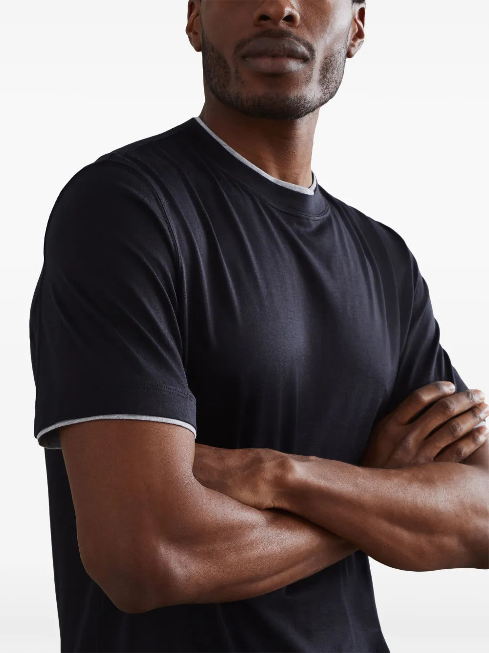 contrasting-trim jersey T-shirt