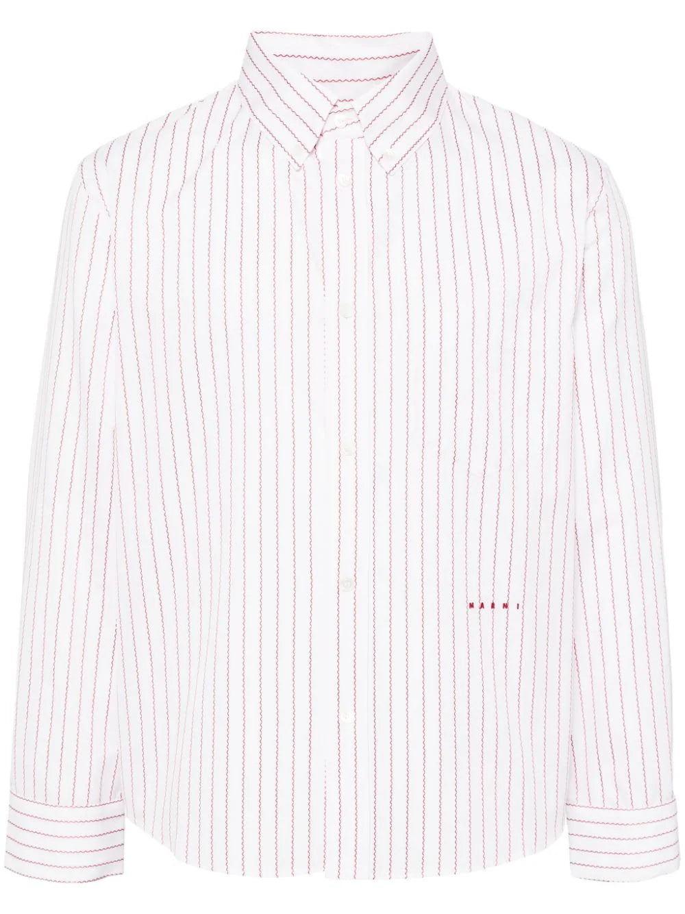 Logo-Embroidered Striped Cotton Shirt