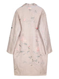 Flower-Embroidered Coat