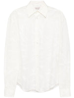 Abstract-Pattern Semi-Sheer Shirt