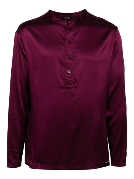 Silk-Blend Pajama Shirt