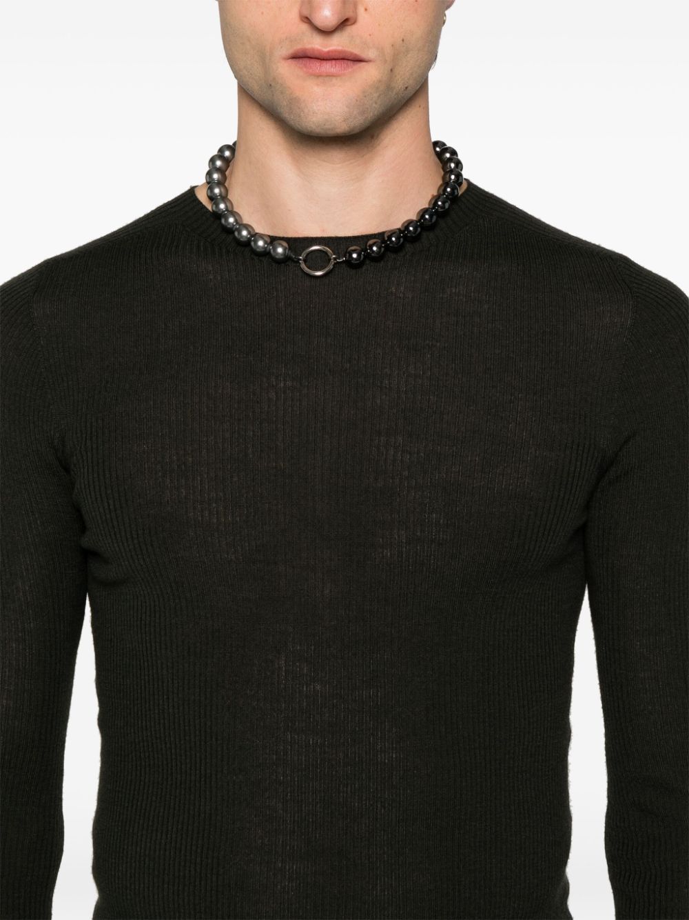 Ribbed-Knit Virgin Wool Jumper