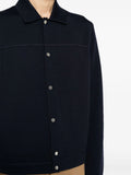 Spread-Collar Knitted Cardigan