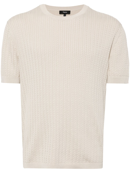 Crew-Neck Cable-Knit T-Shirt